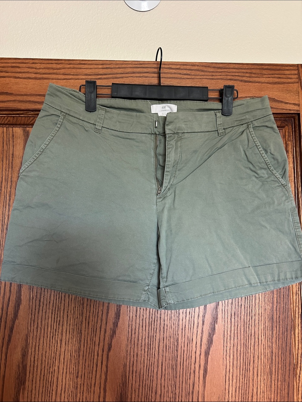H&M Olive Utility Chino Shorts